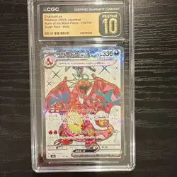 CGC Pristine 10 Charizard ex 125/108 SV3 Ruler Black Flame JP SR Full Art Holo - Image 1