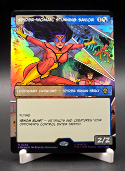 Spider-Woman Stunning Savior MTG Marvel's Spider-Man Rare Borderless Foil #230 - Image 1