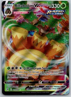 Rillaboom VMAX 023/264 Holo VMAX Rare Fusion Strike Pokemon Near Mint - Image 1