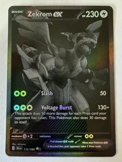 Pokemon Zekrom EX 172/086 English Black Bolt NM/Mint Condition - Image 2