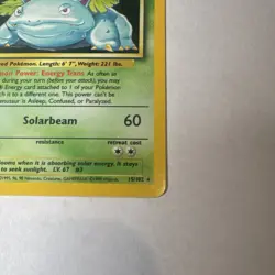 Venusaur 15/102 Base Set Unlimited Holo Rare 1999 Pokemon TCG - Image 5