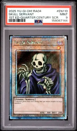 Yu-Gi-Oh! Skull Servant Quarter Century Secret Rare 1st Ed PSA 9 Graded MINT - Image 3