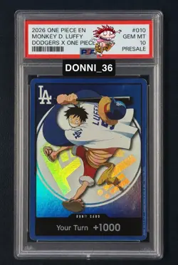 2026 ONE PIECE PROMO DODGERS X ONE PIECE NIGHT MONKEY D. LUFFY PSA 10 - PRESALE - Image 1