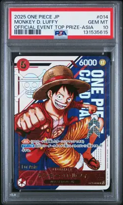 One Piece CCG Monkey.D.Luffy Official Event Top Prize Asia JP ST21-014 PSA 10 - Image 1