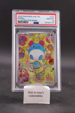 2026 POKEMON ASC EN-ASCENDED HEROES ILLUSTRATION RARE #232 MARILL PSA 10 - Image 1
