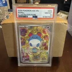 2026 POKEMON ASC EN-ASCENDED HEROES ILLUSTRATION RARE #232 MARILL PSA 10 - Image 1