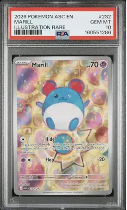 2026 POKEMON ASC EN-ASCENDED HEROES ILLUSTRATION RARE #232 MARILL PSA 10 - Image 1