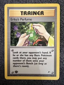 Erika's Perfume Trainer 110/132 1st Edition Uncommon Pokemon Card NM - Image 1
