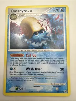 Omanyte Pokemon Card 69/100 Majestic Dawn Series - Image 1