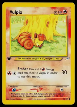 Pokemon Card - Vulpix Neo Destiny 91/105 1st Edition Common - Image 1
