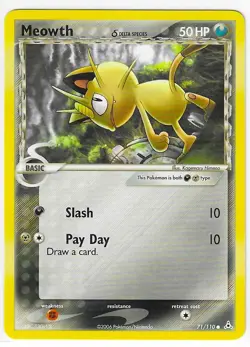 MEOWTH 71/110 EX HOLON PHANTOMS Pokemon Card NM-MINT - Image 1