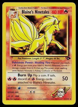 Pokemon Card - Blaine's Ninetales Gym Challenge 21/132 Unlimited Rare - Image 1