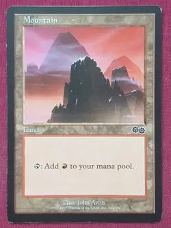 Magic The Gathering URZA'S SAGA MOUNTAIN 344 land card MTG - Image 1