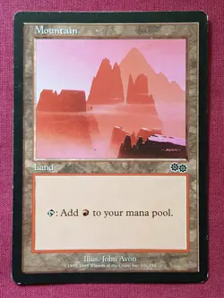 Magic The Gathering URZA'S SAGA MOUNTAIN 346 land card MTG - Image 1
