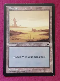 Magic The Gathering TEMPEST SWAMP A land card MTG - Image 1