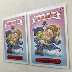 2 Card Lot Garbage Pail Kids Book Worm Retching Romeo 21a Jabbed Juliet 21b - Image 4