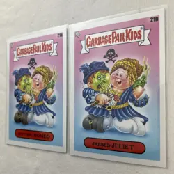 2 Card Lot Garbage Pail Kids Book Worm Retching Romeo 21a Jabbed Juliet 21b - Image 5