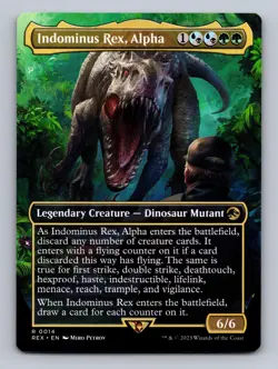 Indominus Rex, Alpha Borderless 14 UB Jurassic World Collection MTG DMG - Image 1