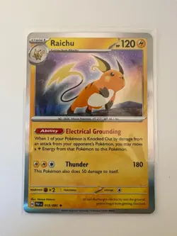 Raichu 019/091 Rare Paldean Fates Pokemon Holo Near Mint - Image 1