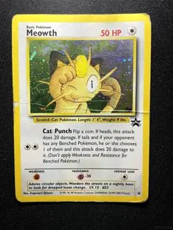 MEOWTH 10 PROMO WIZARDS BLACK STAR PROMOS POKEMON HOLO DAMAGED - Image 1