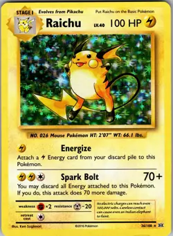 Raichu 36/108 Holo Rare Evolutions Pokemon Near Mint - Image 1