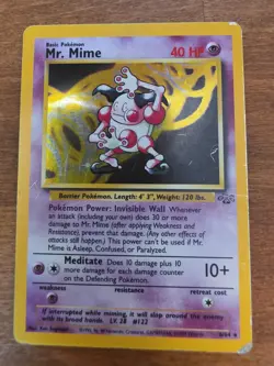 Pokemon TCG Jungle Holo Card Mr. Mime 6/64 - Image 1