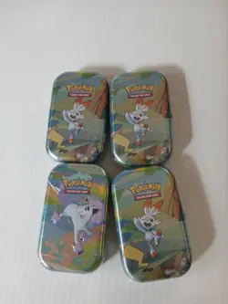 Pokemon Galar Pals Mini Tin Scorbunny NEW Sealed H24 and mini Tin Lot X4 820650807077 - Image 1