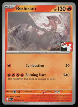 Pokemon TCG Reshiram (Cosmos Holo) 017/094 Prize Pack Series 9 Non-Holo - NM - Image 1