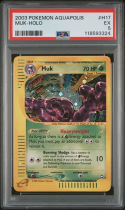 2003 POKEMON AQUAPOLIS #H17 MUK-HOLO PSA 5 - Image 1