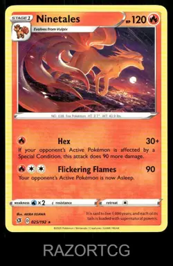 NINETALES 025/192 R REBEL CLASH POKEMON NM/M - Image 1