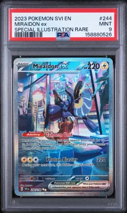 PSA 9 Miraidon EX 244/198 Pokemon Scarlet Violet Base Special Illustration Rare - Image 1