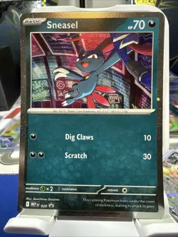 Sneasel 020 Cosmos Holo Black Star Promo, Phantasmal Flames, Pokemon TCG, NM - Image 1