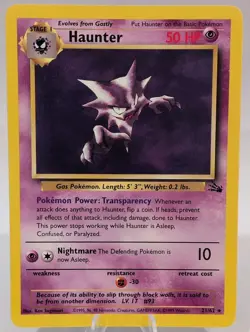 Pokemon TCG Haunter 21/62 Fossil Rare Regular English 1999 LP+ Really Clean - Image 1
