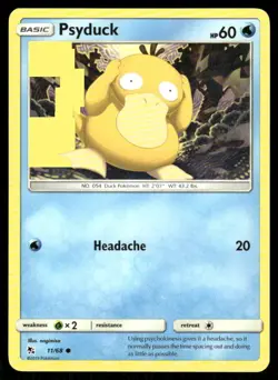 Pokemon Psyduck Hidden Fates 11/68 C NM/M - Image 1