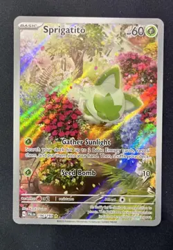 Sprigatito Holo Illustration Rare SV02: Paldea Evolved 196/193 - Near Mint NM - Image 1