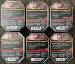 6 x Pokemon TCG Mega Moonlit Tins Case - 3 x Gengar + 3 x Clefable - Brand New - Image 2