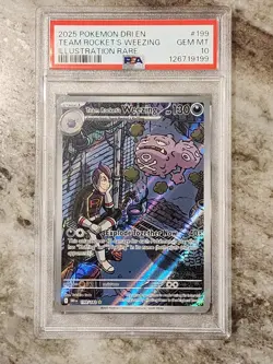2025 POKEMON DRI EN-DESTINED RIVALS #199 TEAM ROCKET'S WEEZING PSA 10 - Image 1