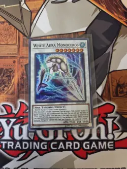 YUGIOH WHITE AURA MONOCEROS RIRA-EN095 SUPER UNLIMITED ED NM - Image 1
