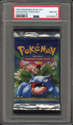 1999 Pokemon Base Set Unlimited Venusaur Art Sealed Booster Pack NM-MT PSA 8 - Image 1