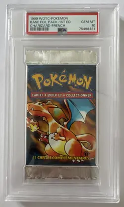RARE Booster Pokemon Set De Base Edition 1 Dracaufeu Pca PSA 10 FR NEUF - Image 1