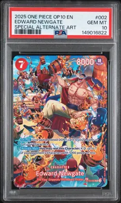 2025 ONE PIECE OP10-ROYAL BLOOD SPECIAL ALTERNATE ART #002 EDWARD NEWGATE PSA 10 - Image 1