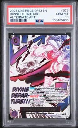 2025 ONE PIECE OP13-CARRYING ON HIS WILL ALTERNATE ART DIVINE DEPARTURE PSA 10 - Image 1