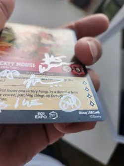 Disney Lorcana TCG D23 Expo Promo Mickey Mouse Brave Little Tailor Signed - Image 2