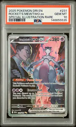 Pokemon 2025 Team Rocket's Mewtwo ex 231/182 SIR Destined Rivals GEM MINT PSA 10 - Image 2