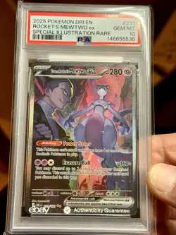 Pokemon 2025 Team Rocket's Mewtwo ex 231/182 SIR Destined Rivals GEM MINT PSA 10 - Image 3