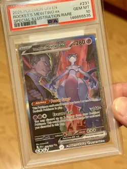 Pokemon 2025 Team Rocket's Mewtwo ex 231/182 SIR Destined Rivals GEM MINT PSA 10 - Image 5