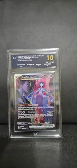 Pokemon 2025 Team Rocket's Mewtwo ex 231/182 SIR Destined Rivals GEM MINT ARK 10 - Image 1