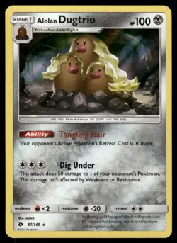 Pokemon Cards Alolan Dugtrio 87/149 Holo SM Base Set Rare NM - Image 1
