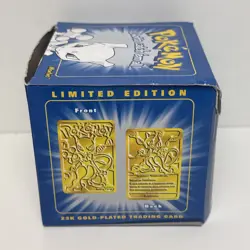 1999 Pokemon TCG Burger King Mewtwo 23k Gold Plated Card w/ CoA and Pokeball - Image 3