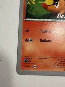 LP Tepig 15/114 2011 World Championships David Cohen Black White Pokemon card #1 - Image 3
